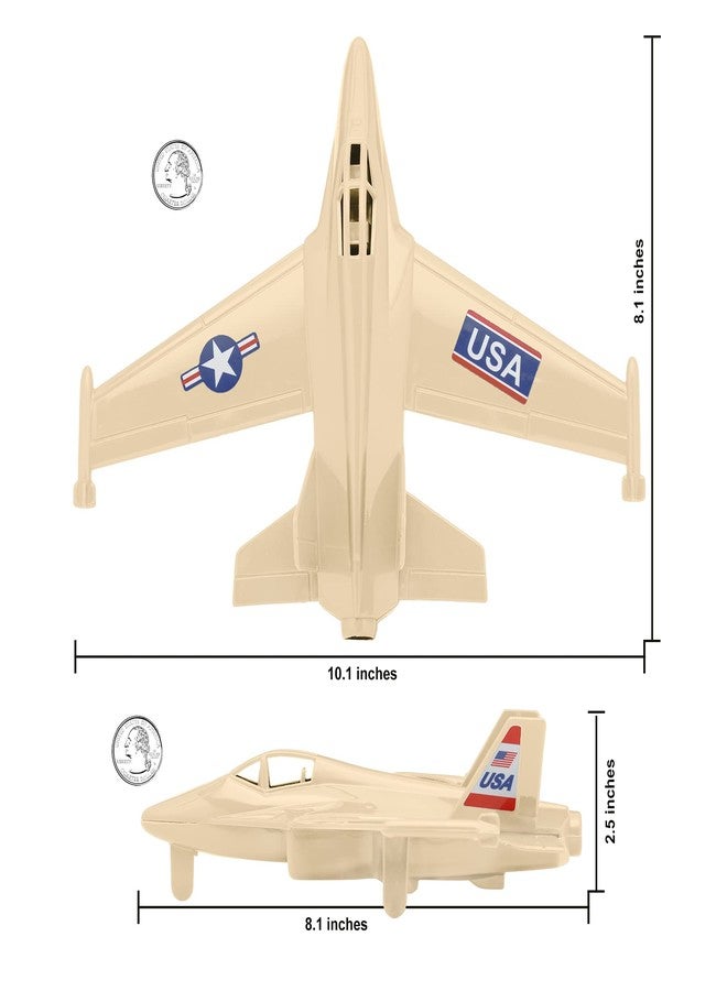 Tim Mee Toy TimMee Prop Plane & Fighter Jet - Desert Tan Plastic Army Men Airplanes US Made - Image 5